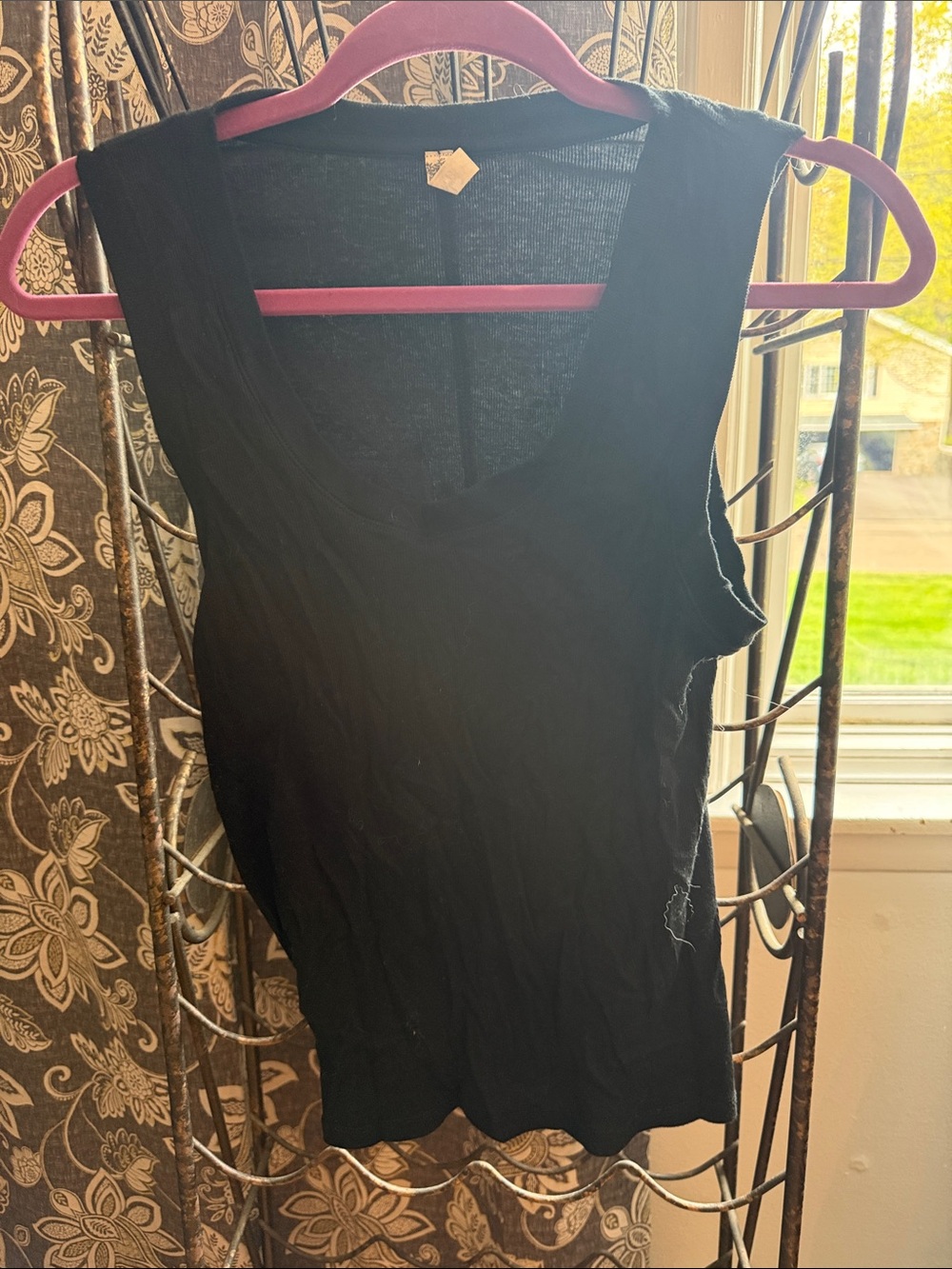 Free People Black Sleeveless V-Neck Tank Top